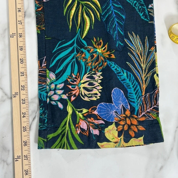 Find🔹Floral Tropical Jumpsuit Womens-V Neck Short Sleeve Linen/Cotton - Picture 14 of 14